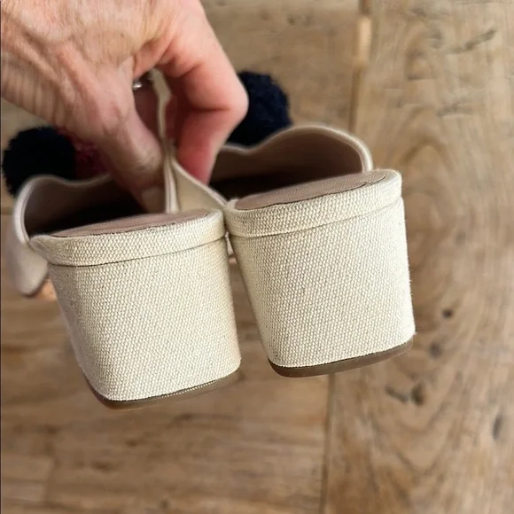 Loeffler Randall Lulu Pom Pom Mules – Canvas – Size 7 – GUC - Picture 6 of 8